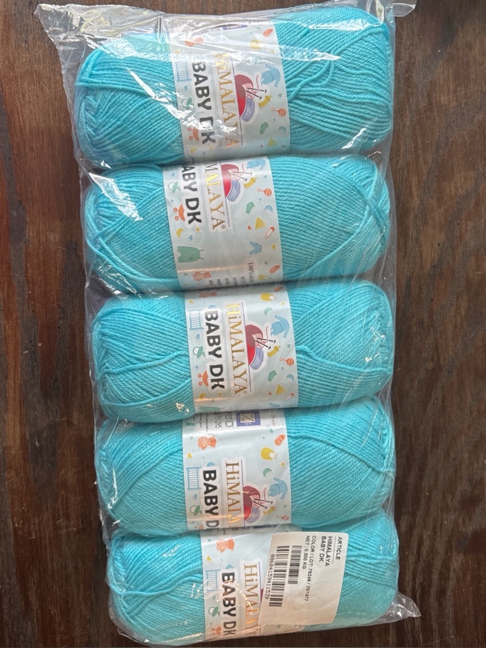 Himalaya Baby DK Soft Turquoise Yarn - 5 Skeins